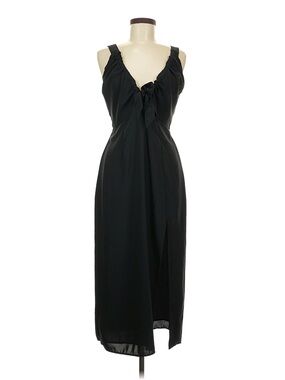 Abercrombie & Fitch Black Midi Dress with Front Tie